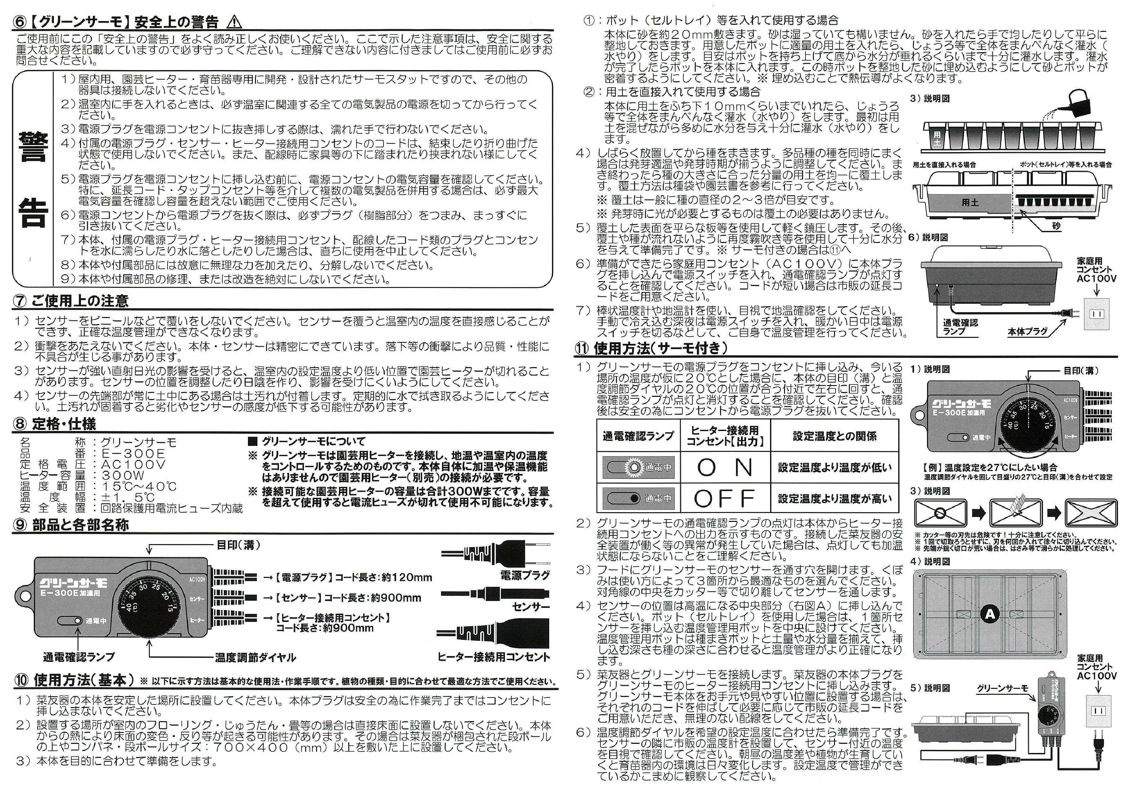 取扱説明書 菜友器裏 2204|昭和精機工業(株)